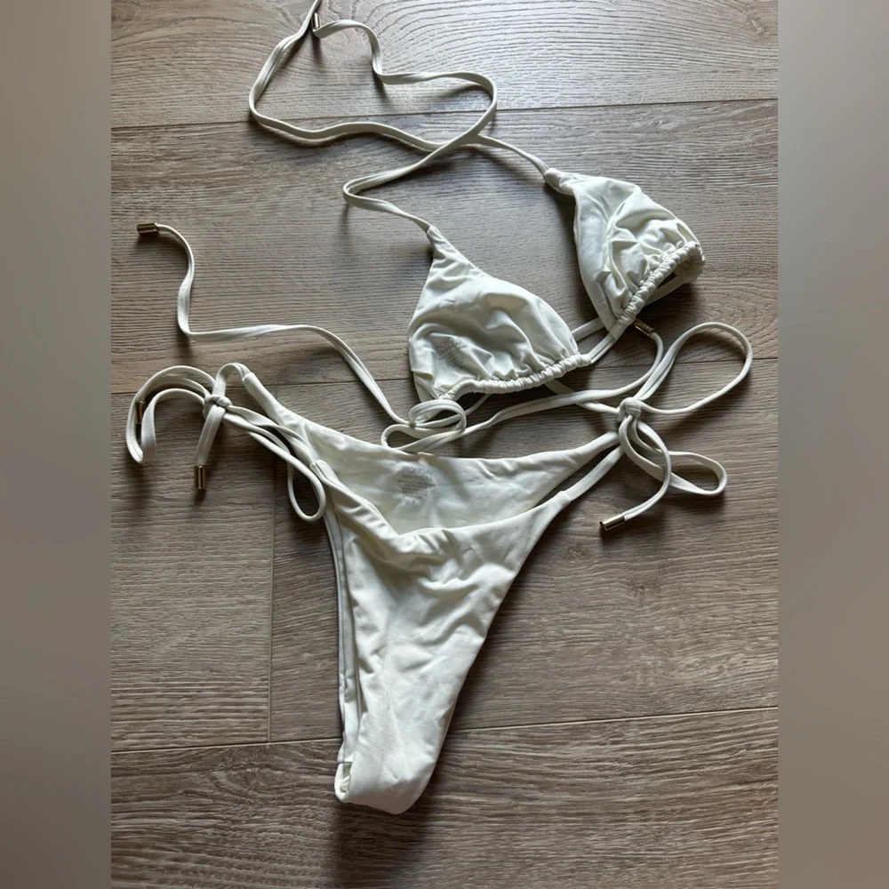 Monday Swimwear Ivory Palma Top + Bottom Bikini Set Size P (XS)